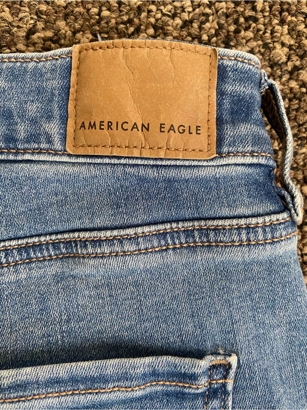 American Eagle Next Level Stretch Flare Jeans Side Slit Studded Hem Size 10 - Picture 16 of 16